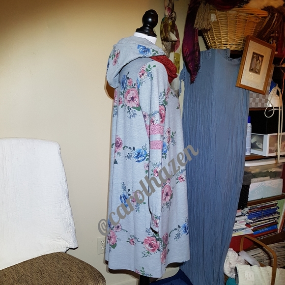 New Floral Tunic Dress Varsity Hoodie - Picture 6 of 8